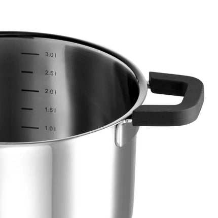 Schulte-Ufer Maxa Kookpan RVS - met Glasdeksel