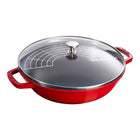 Staub Specialities Wok met glazen deksel Kersenrood 30cm