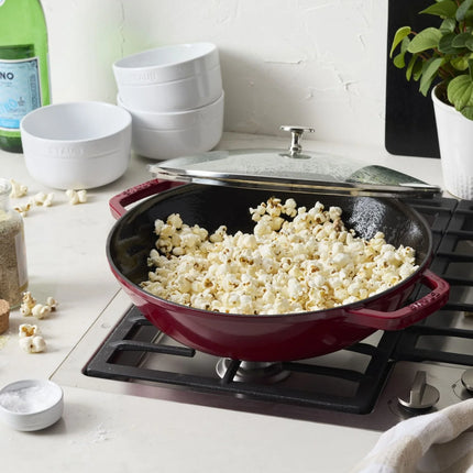 Staub Specialities Wok met glazen deksel Kersenrood 30cm