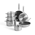 BK Durabond Hybride Large Pannenset — 24cm, 28cm & Wok 30cm — Tri-ply RVS — PFAS-vrij
