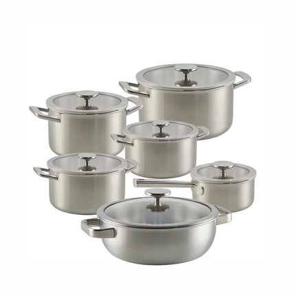 Habonne Allure Pannenset downdraft 6 delig - 5 ply RVS