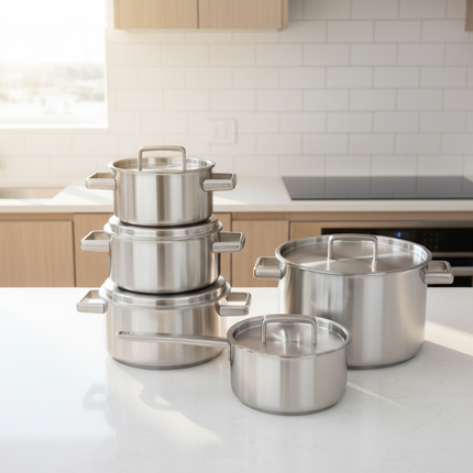 Habonne King Pannenset 5 delig RVS