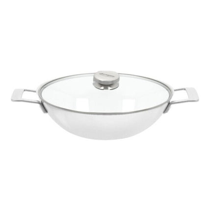 Demeyere Industry 5 RVS Wokpan - 30cm - 2 handvaten  - met Gratis glasdeksel