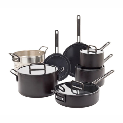 Greenpan Tucci pannenset 3-ply 11 delig - Zwart