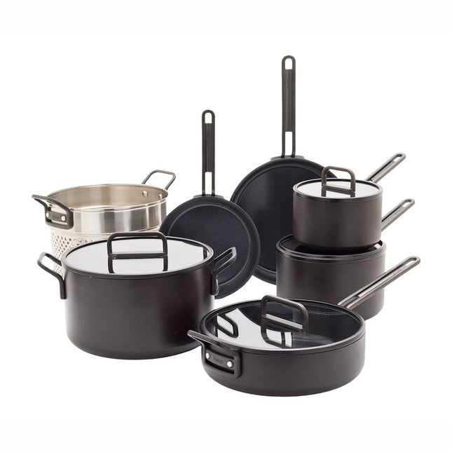 Greenpan Tucci pannenset 3-ply 11 delig - Zwart
