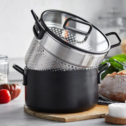 Greenpan Tucci pannenset 3-ply 11 delig - Zwart