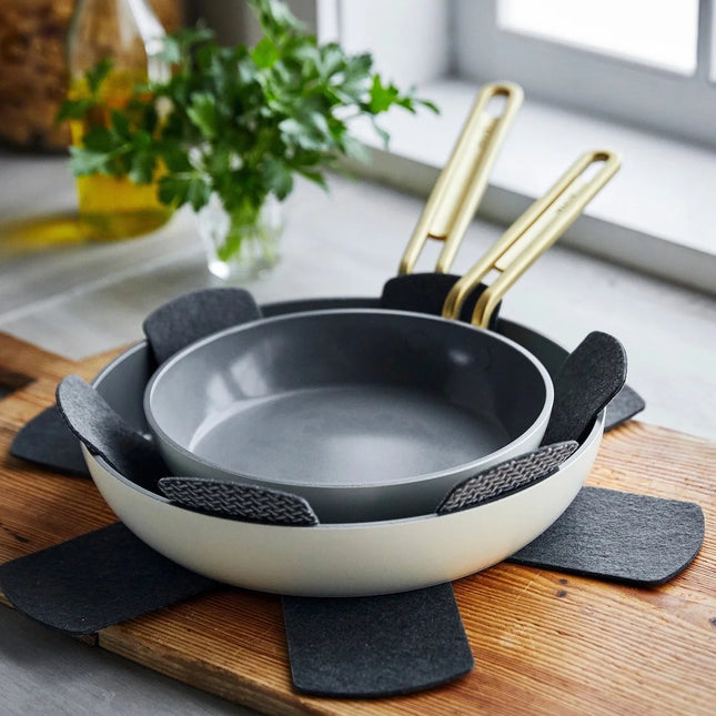 Greenpan Tucci 2-delige koekenpan set 20 en 26 cm - Wit
